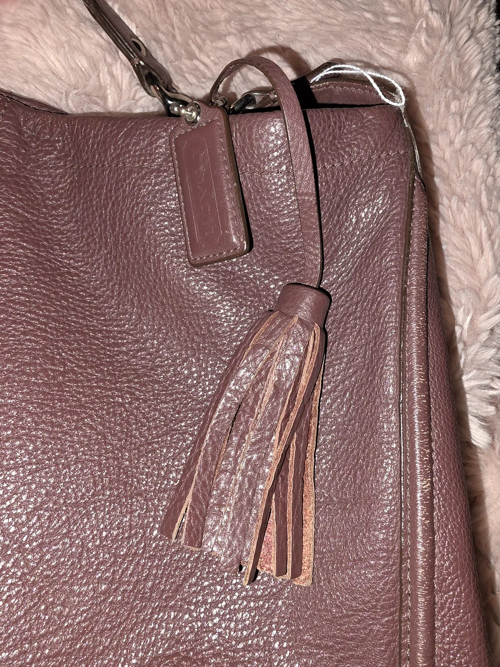 Coach Hobo Bag in Dusty Rose with Tassel
